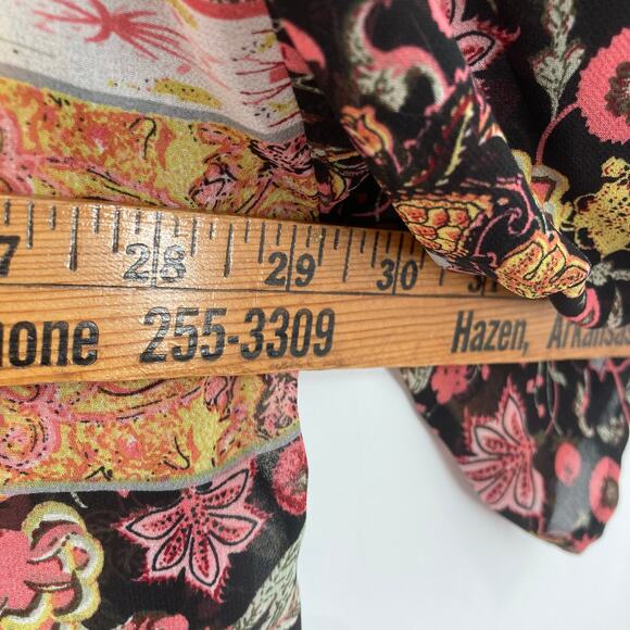 Kori America Boho Fringe Floral Patchwork Cardigan Women’s Medium - Picture 7 of 9